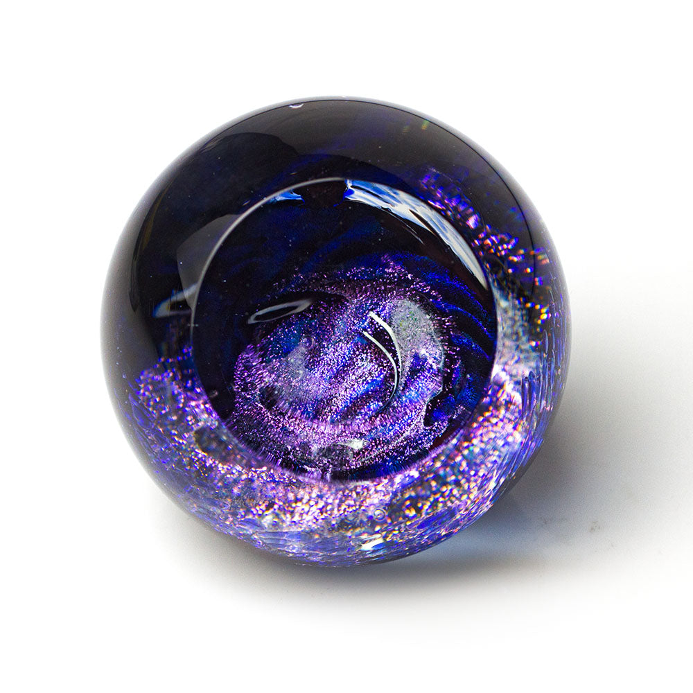 Whirlpool Galaxy Art Glass Paperweight