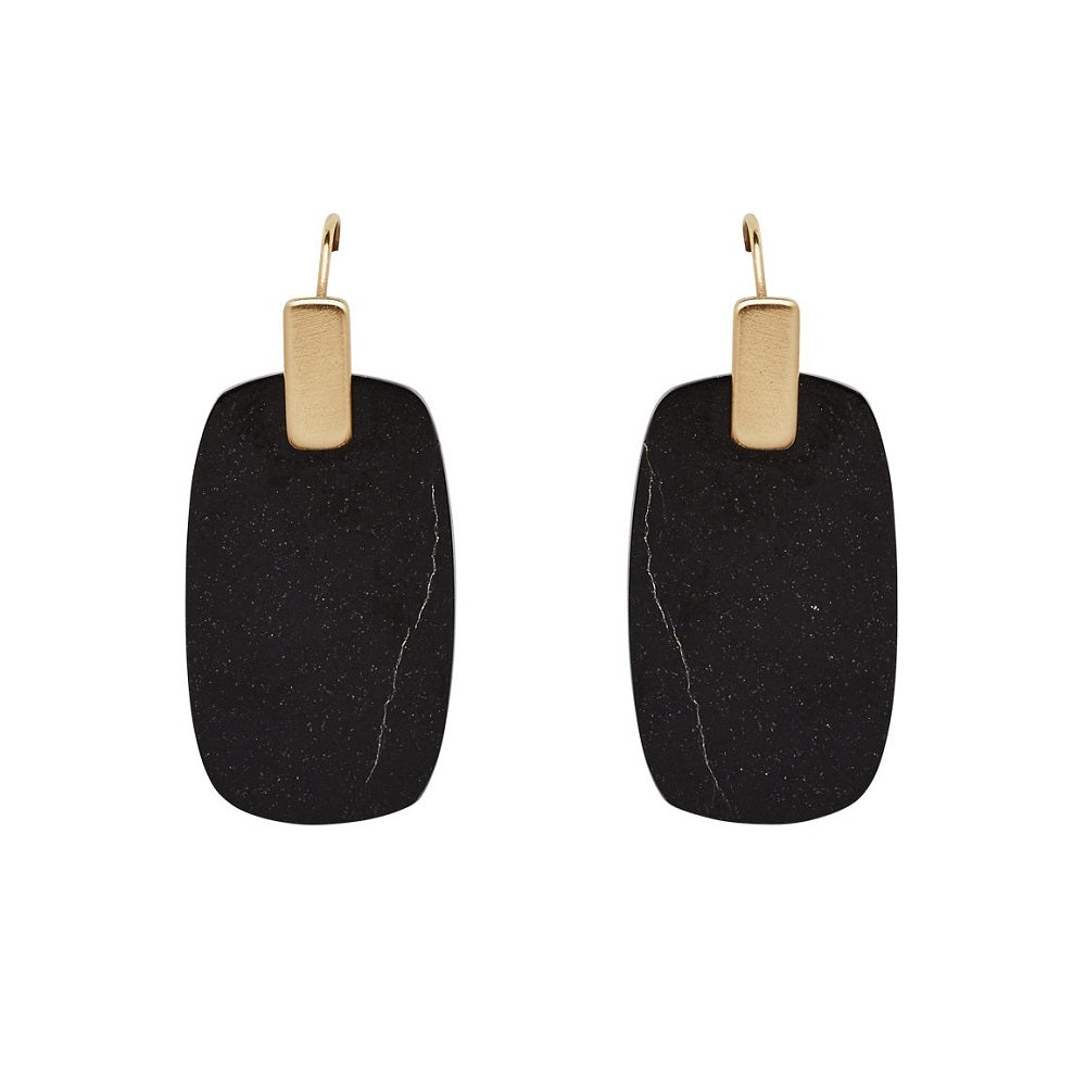 Obsidian Tablet Earrings