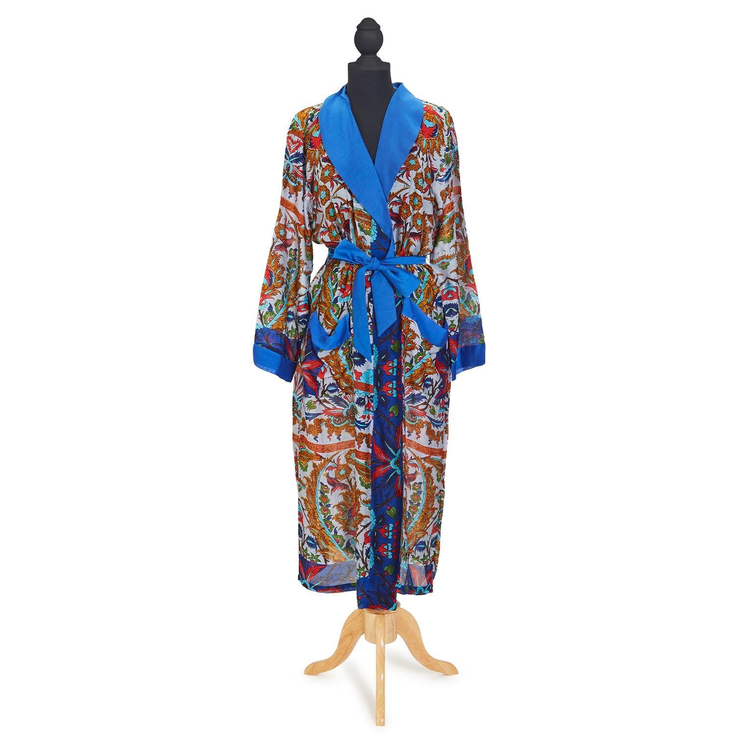 Multi-Style Robe Gown with Removable Waist Tie Closure