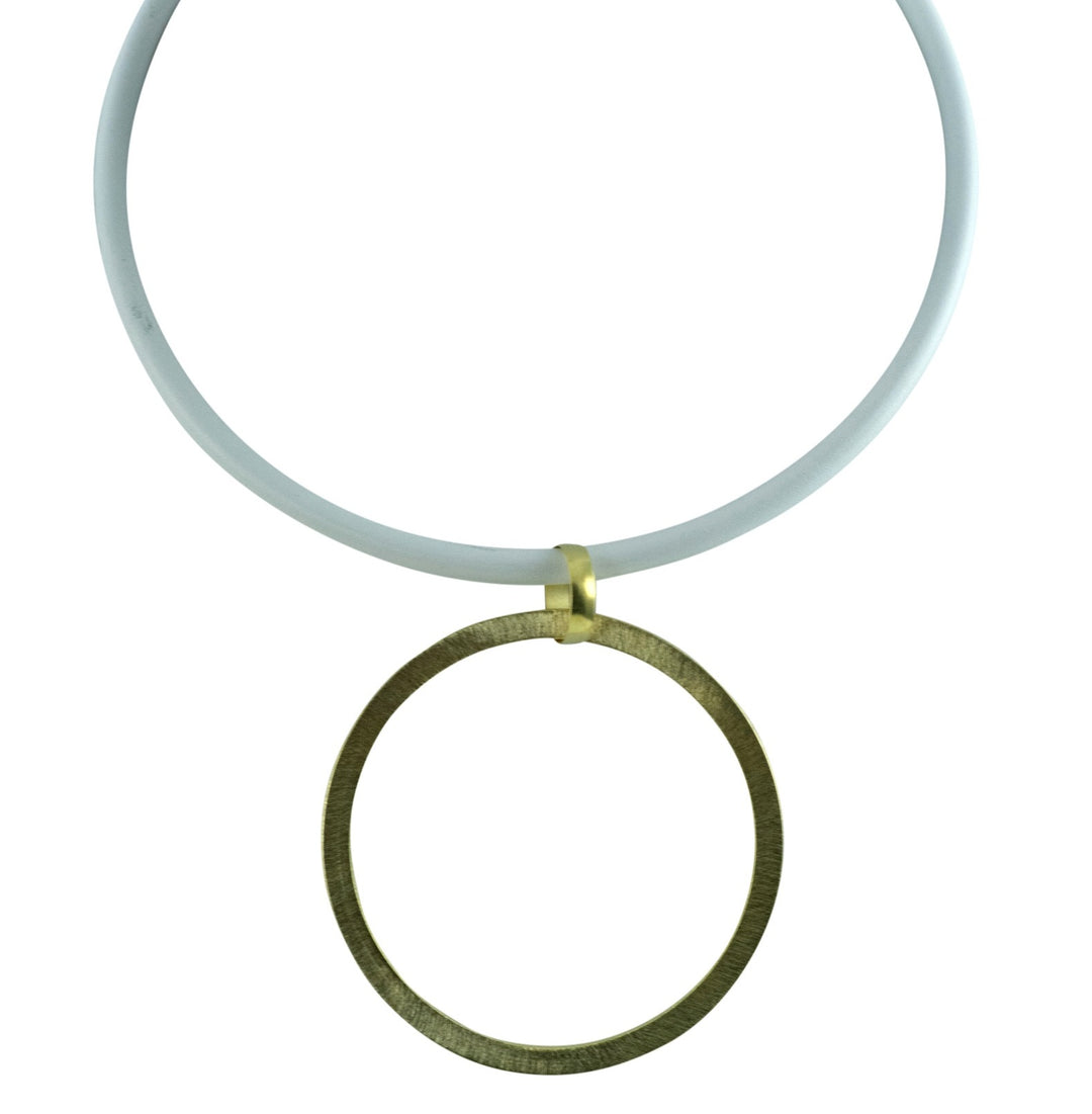 White Circle Choker Necklace