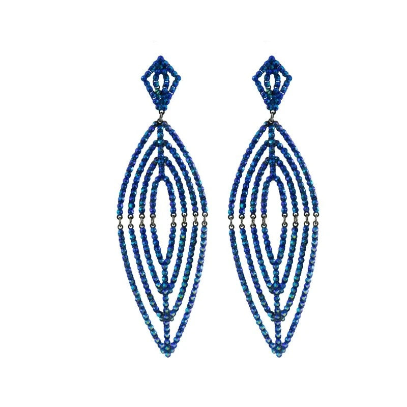 Iredescent Blue Crystal Earrings