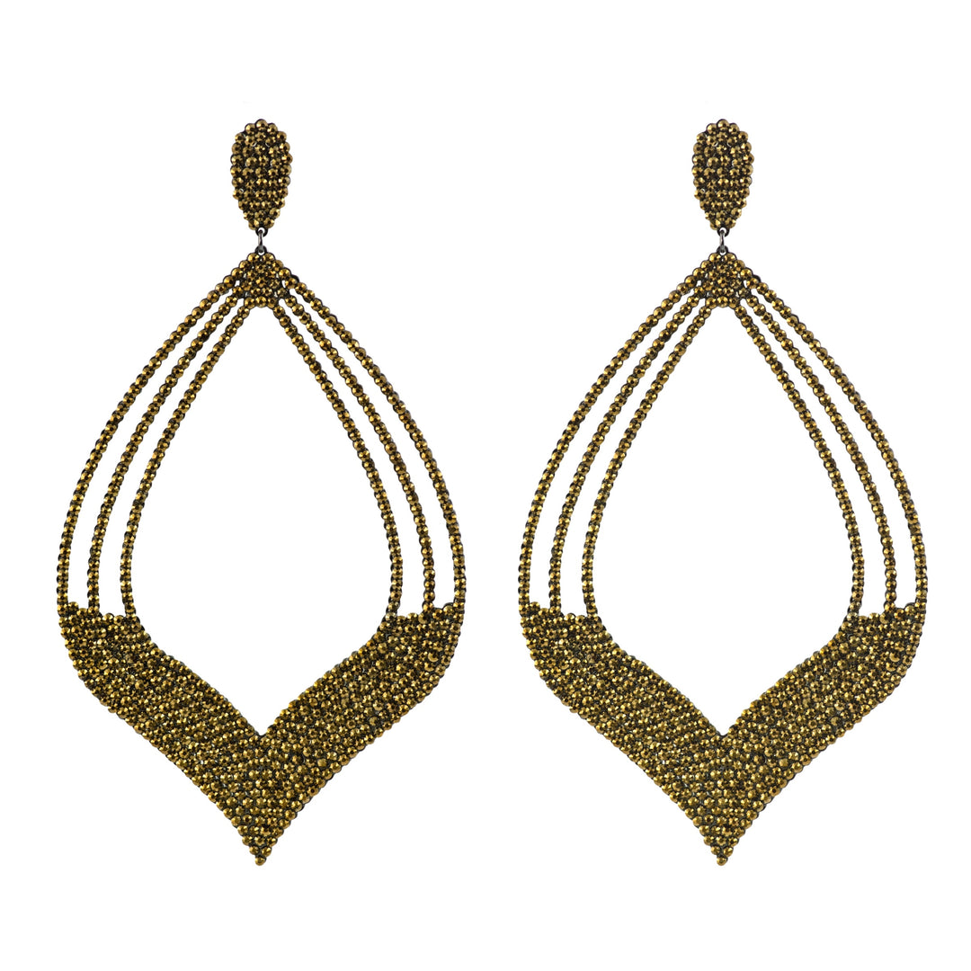 Gold Micro Crystal Jumbo Earrings