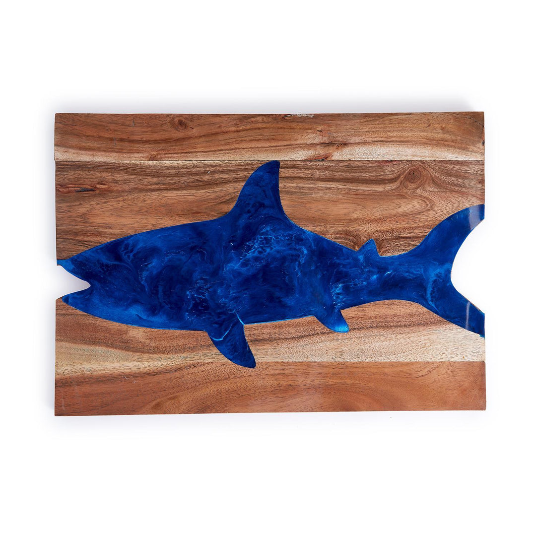 "Shark-cuterie" Hand-Crafted Acacia Charcuterie Board with Resin Inlay