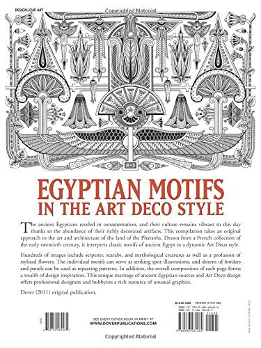 Egyptian Motifs in the Art Deco Style, Adult Coloring Book