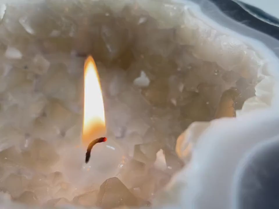 Smoky Quartz Geode Candle