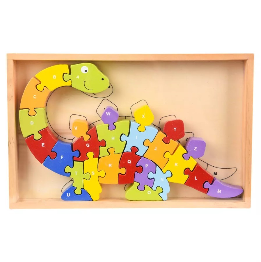Wooden Dinosaur Puzzle Box