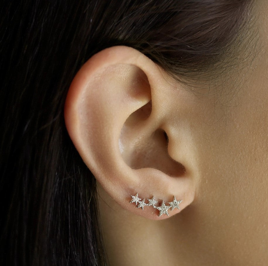 Star Ear Climber Earrings