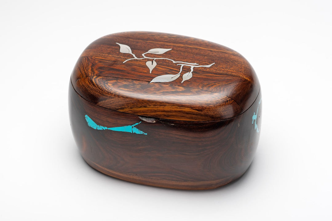 Silver Vine Oval Ironwood Box