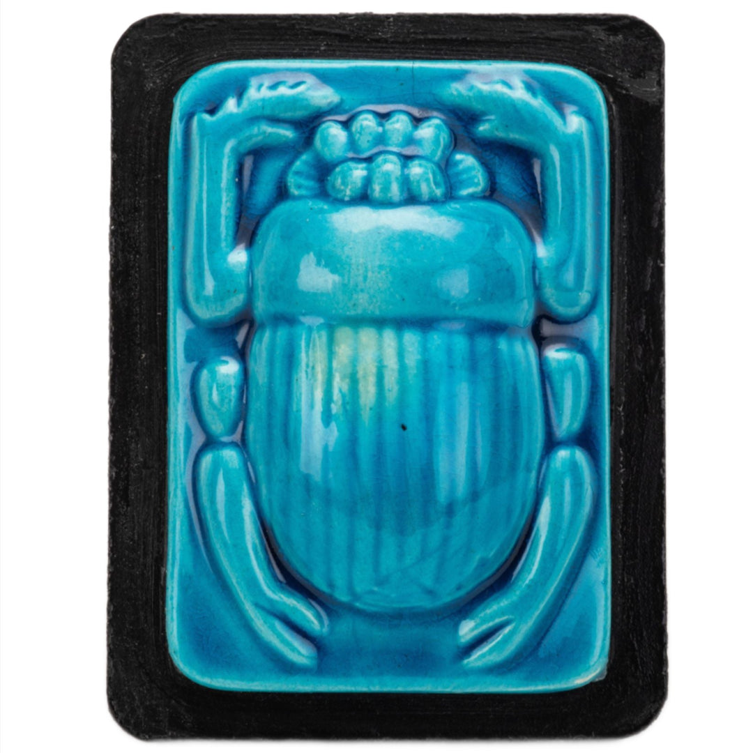 Blue Clay Scarab Paperweight