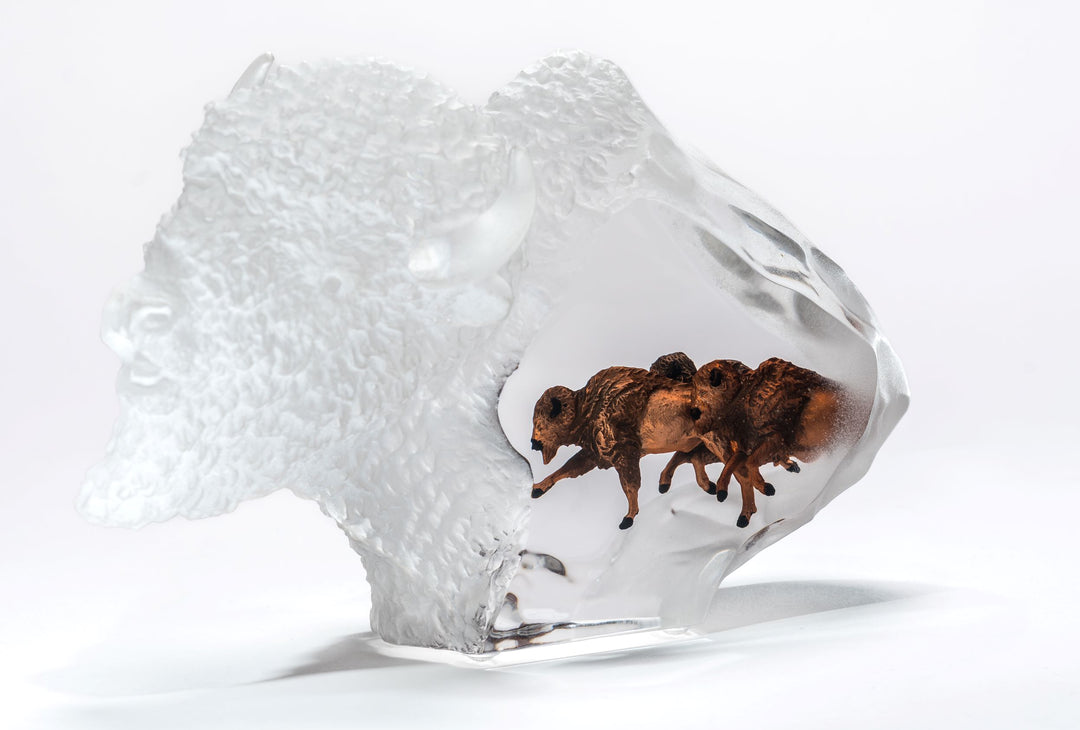 "Thunder Spirit", Buffalo Lucite Art by Kitty Cantrell