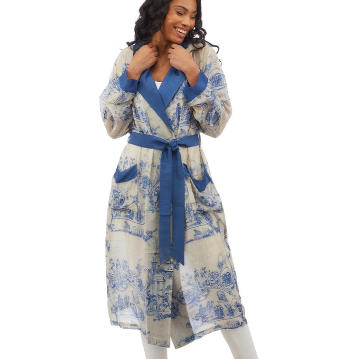 Multi-Style Robe Gown with Removable Waist Tie Closure