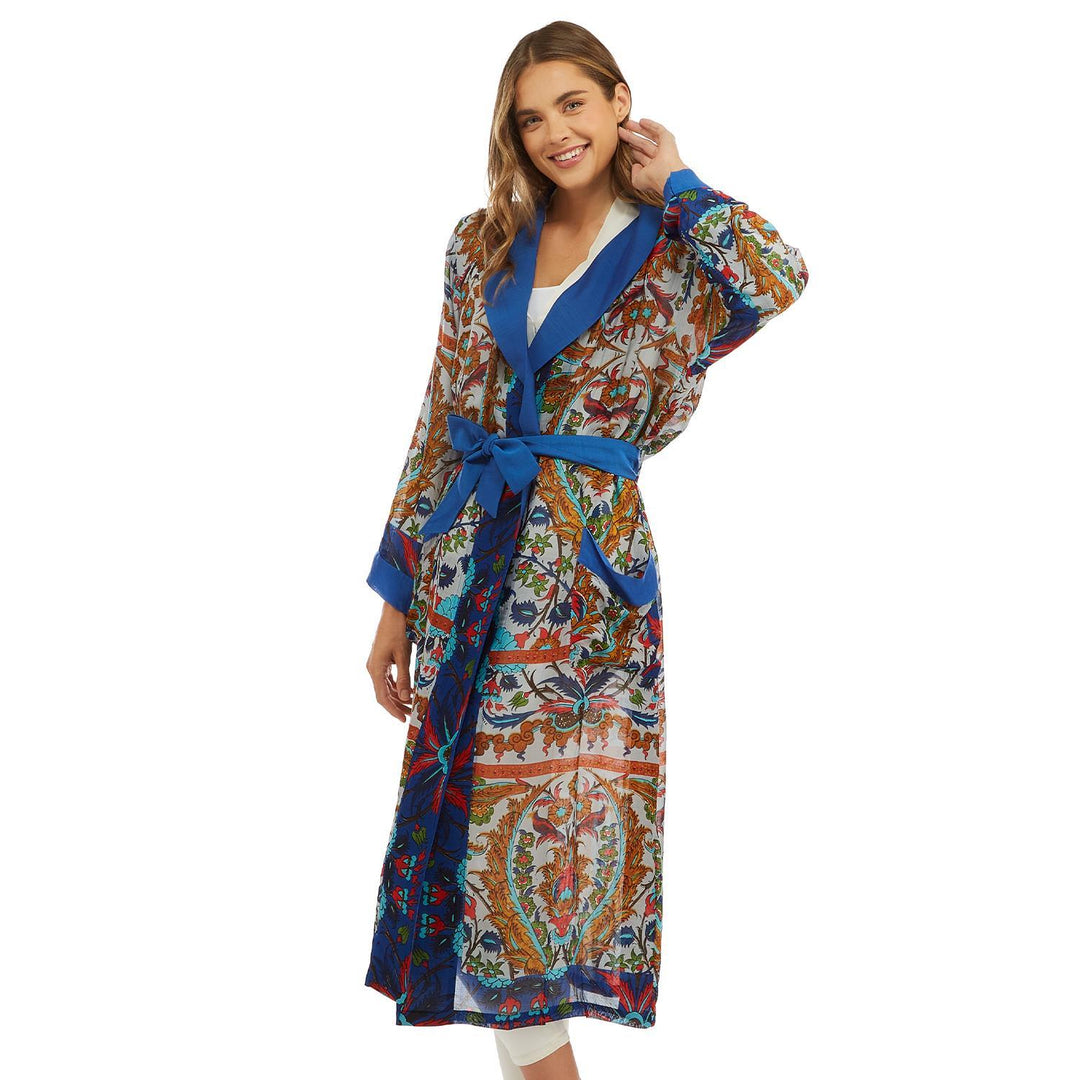 Multi-Style Robe Gown with Removable Waist Tie Closure