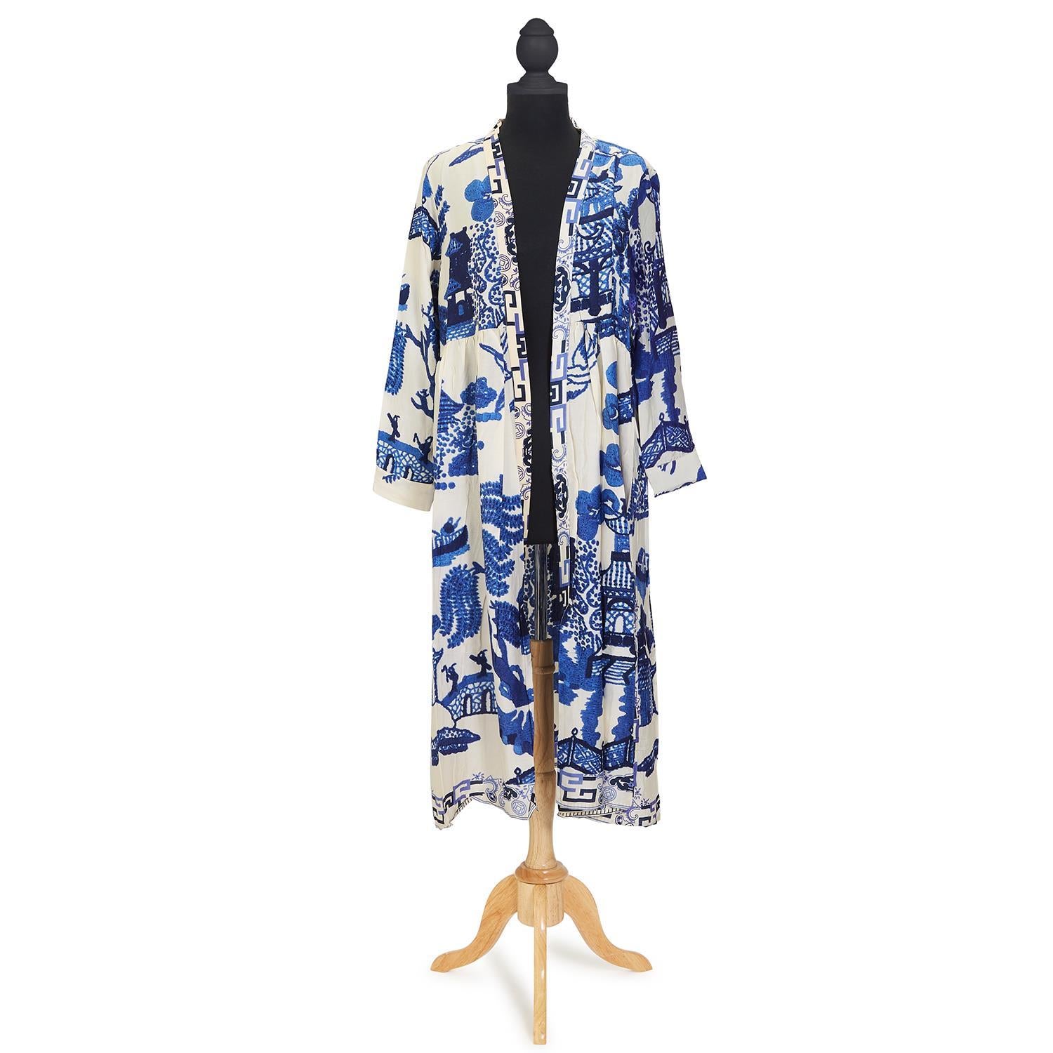 Multi-Style Robe Gown with Removable Waist Tie Closure