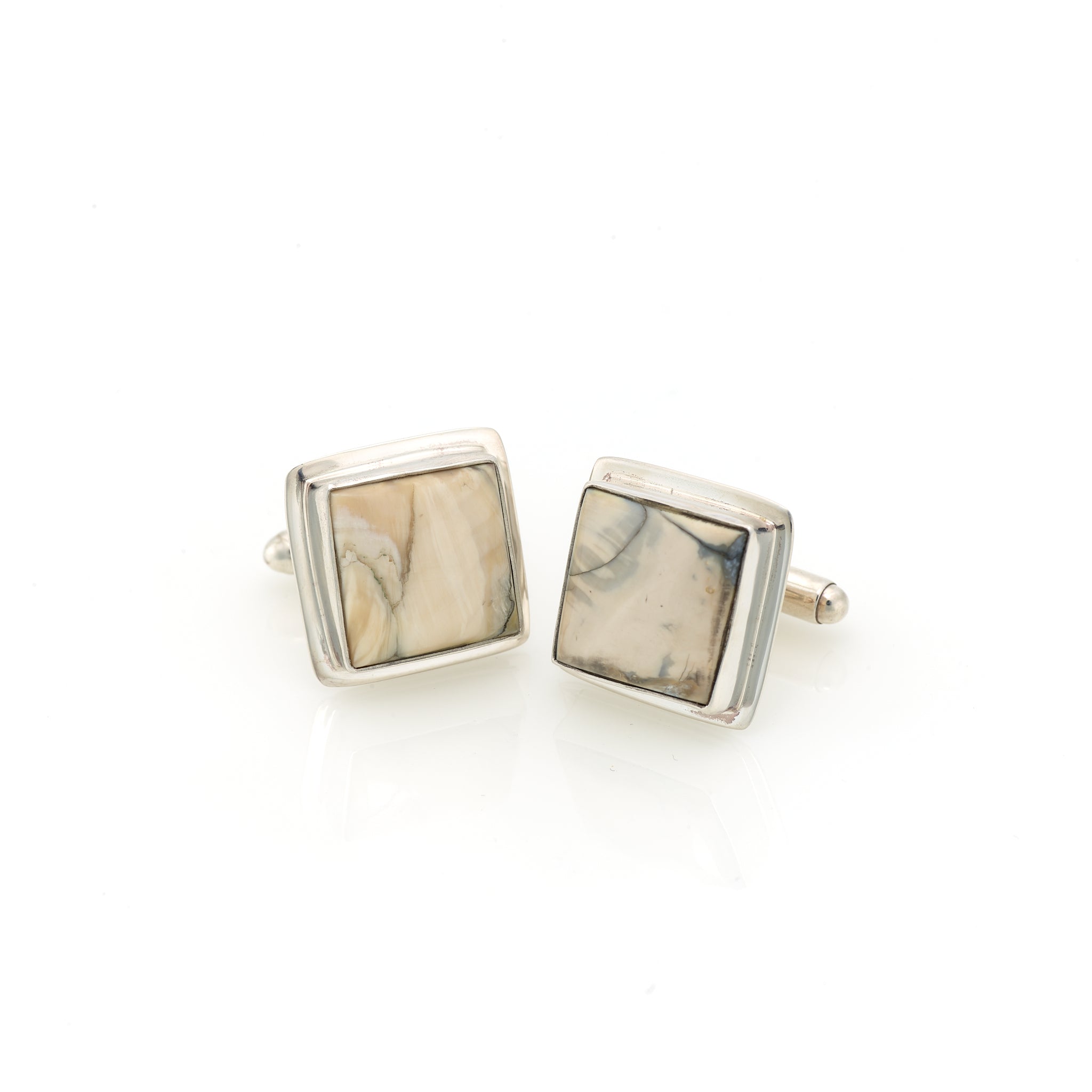 Domed Mammoth Tooth Square Cufflinks