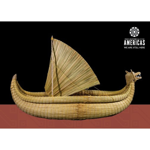 HMNS Reed Boat Postcard, Hall of the Americas