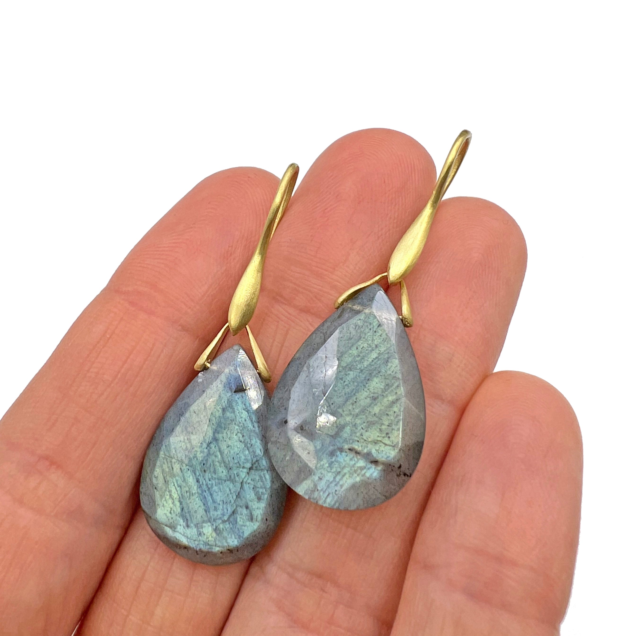 Labradorite Trapeze Earrings