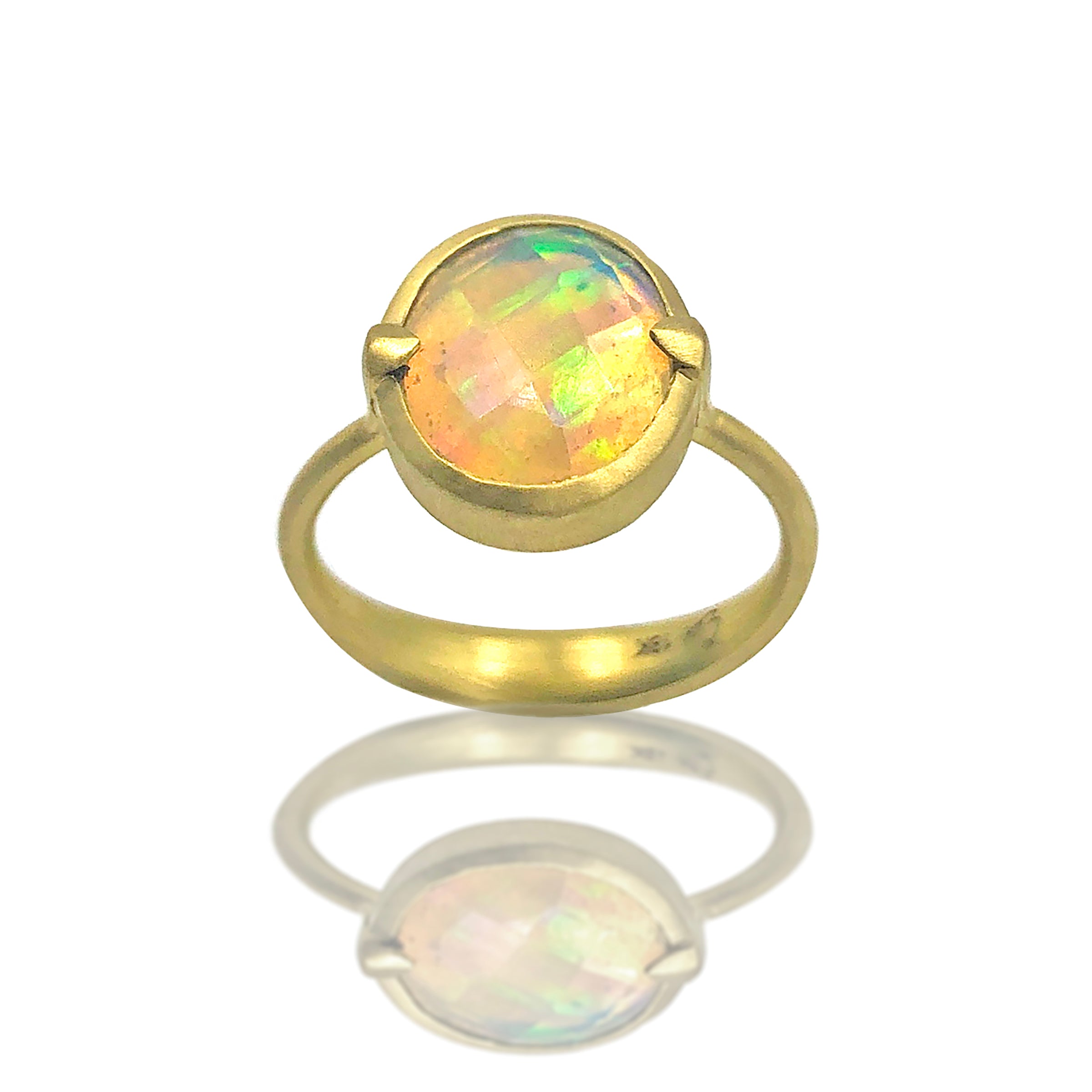 Faceted Ethiopian Opal Amazon Ring