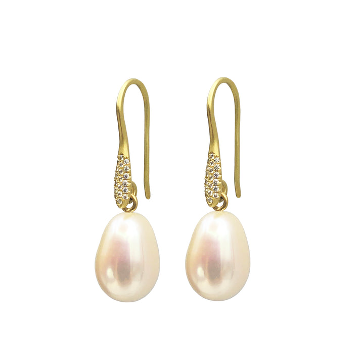 Pearl Pave Diamond Earrings
