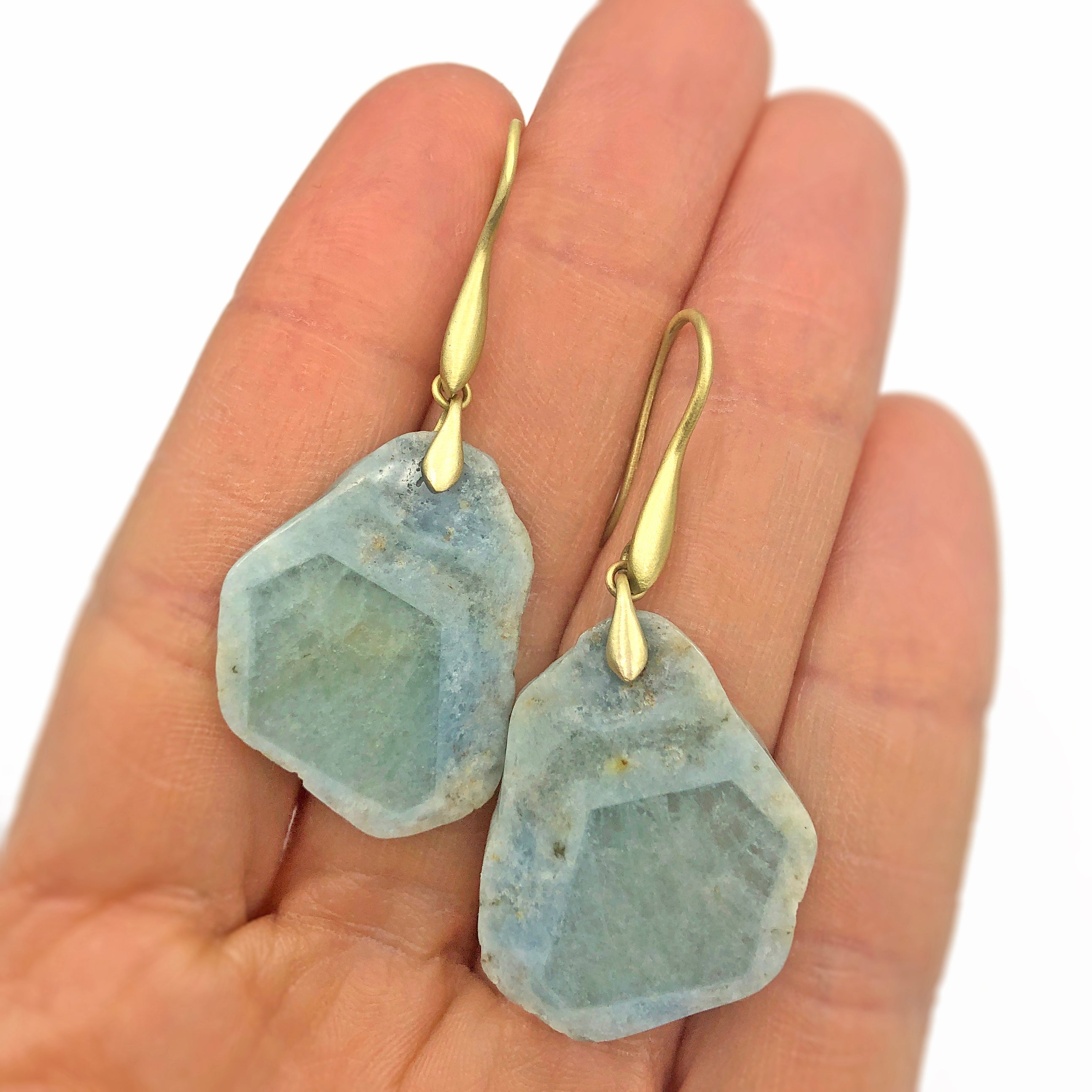 Aquamarine Formation Slice Earrings