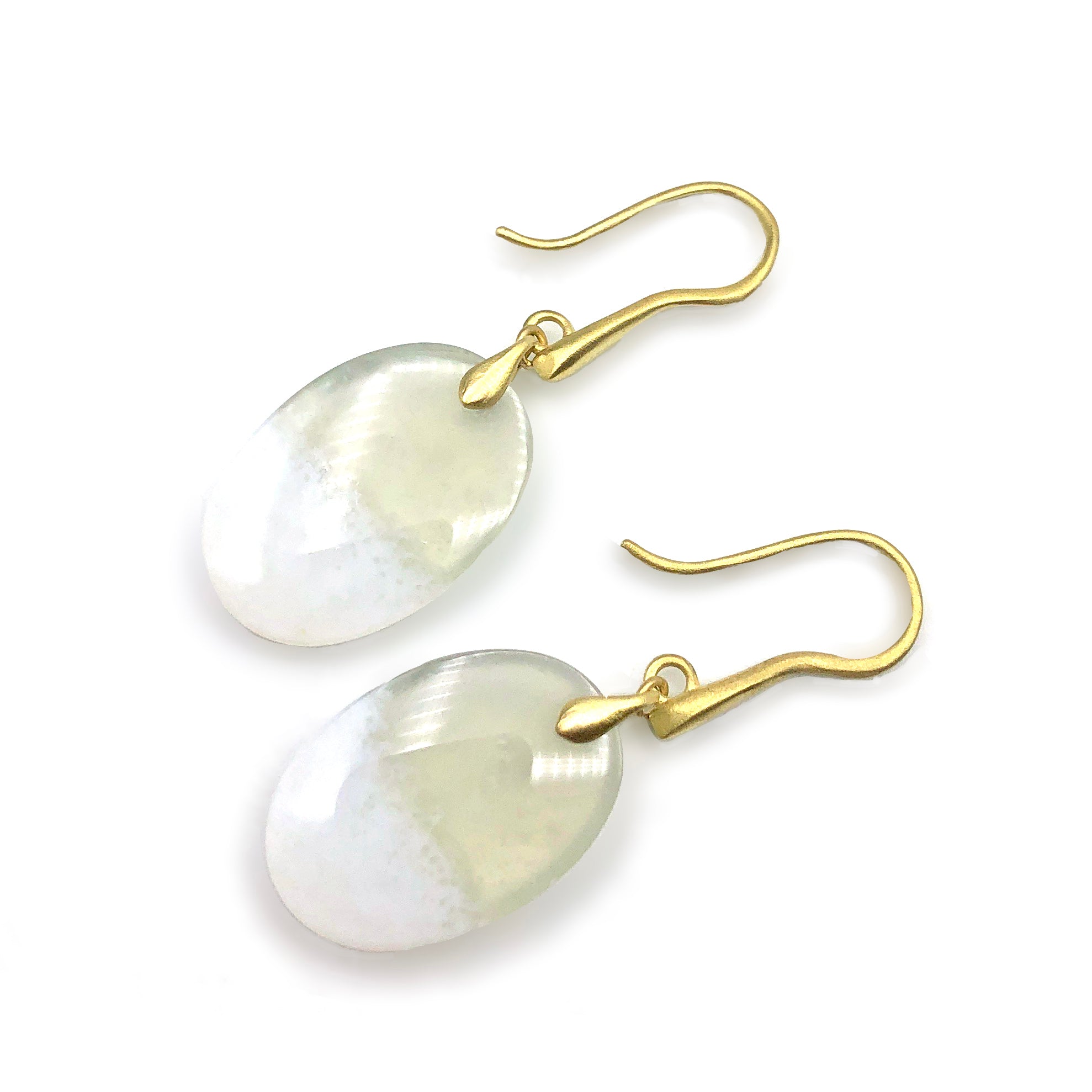 Oval Opal in Chalcedony Earrings