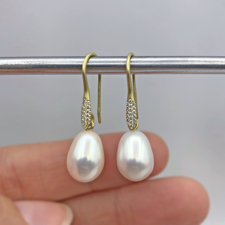 Pearl Pave Diamond Earrings