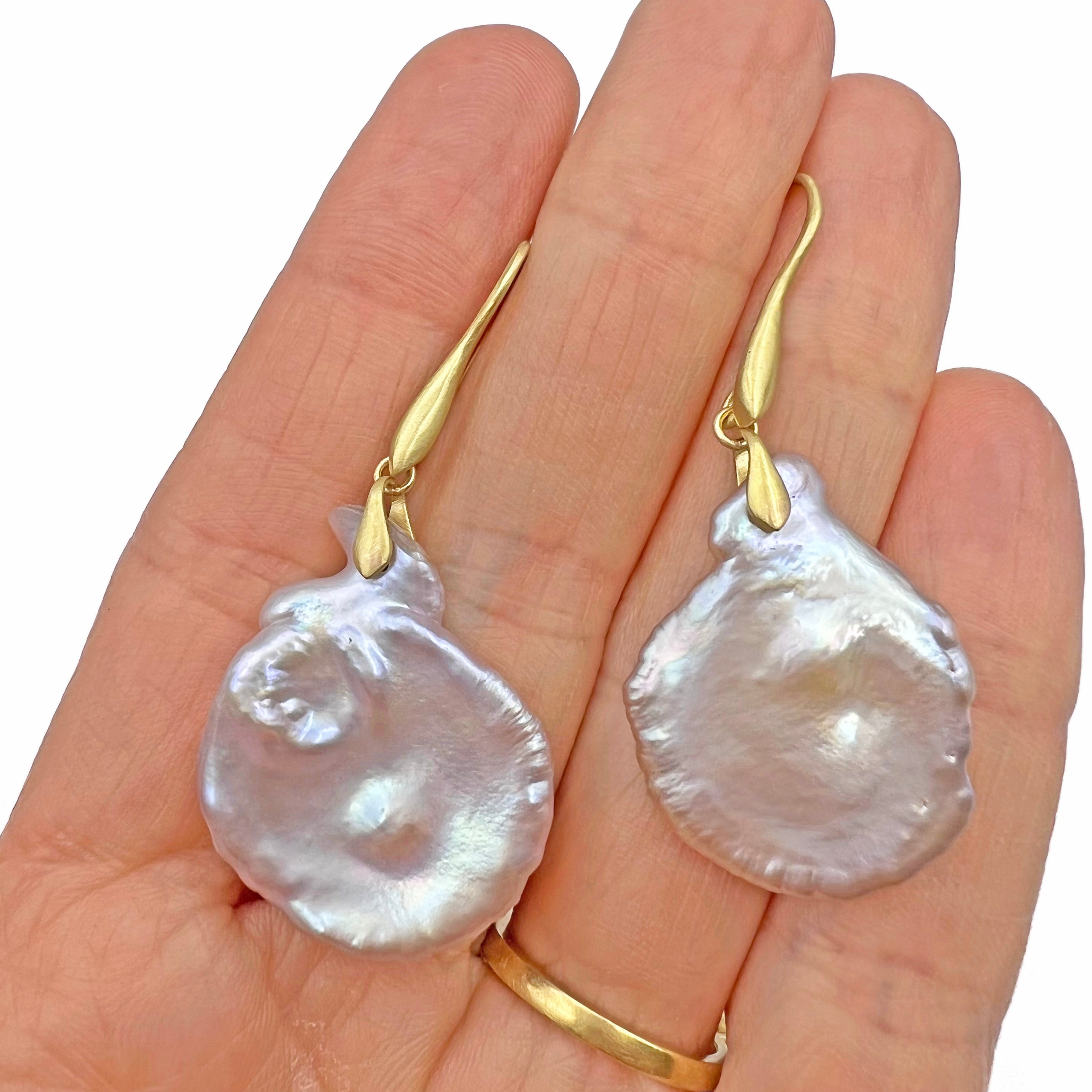 Purple Pearl Petal Earrings
