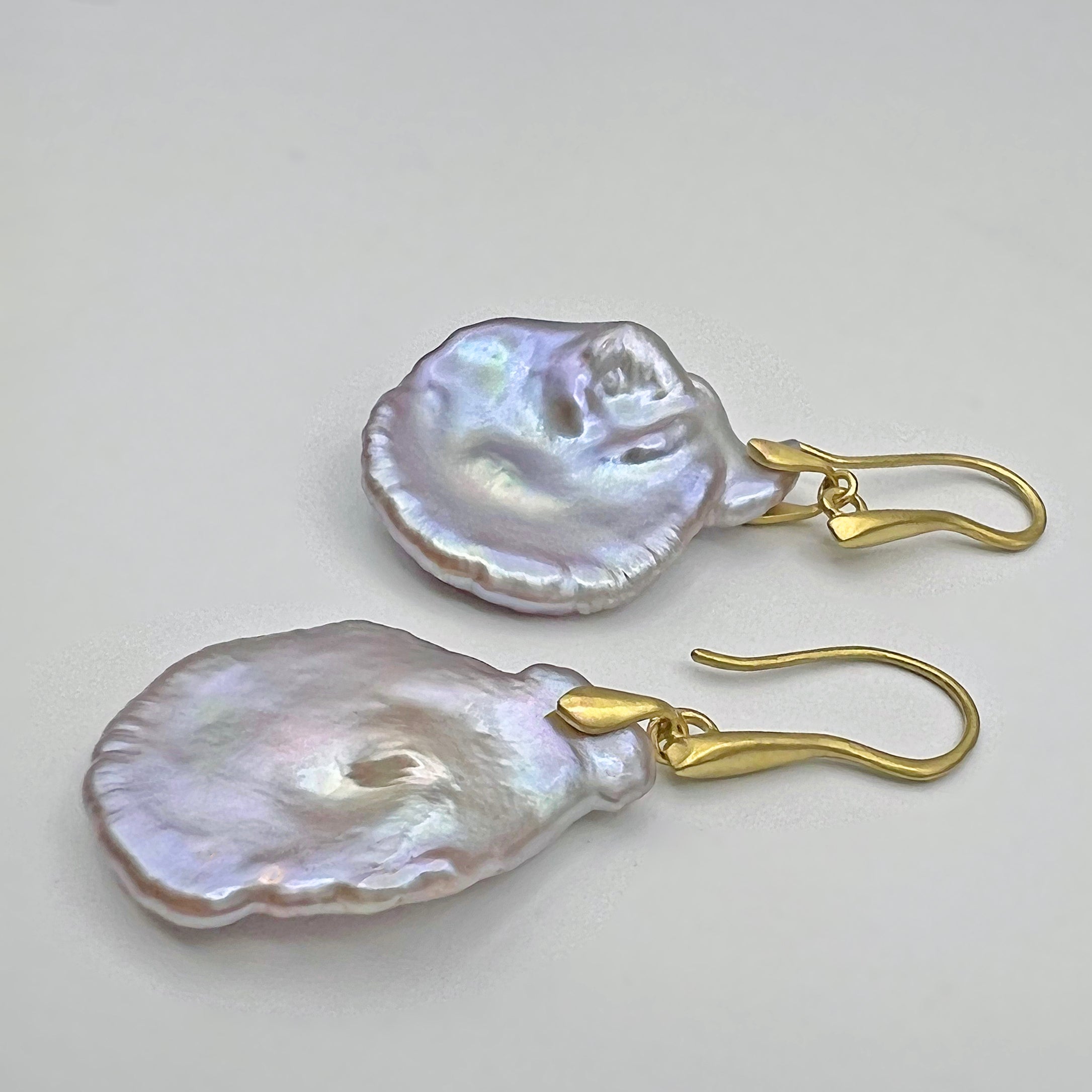 Purple Pearl Petal Earrings