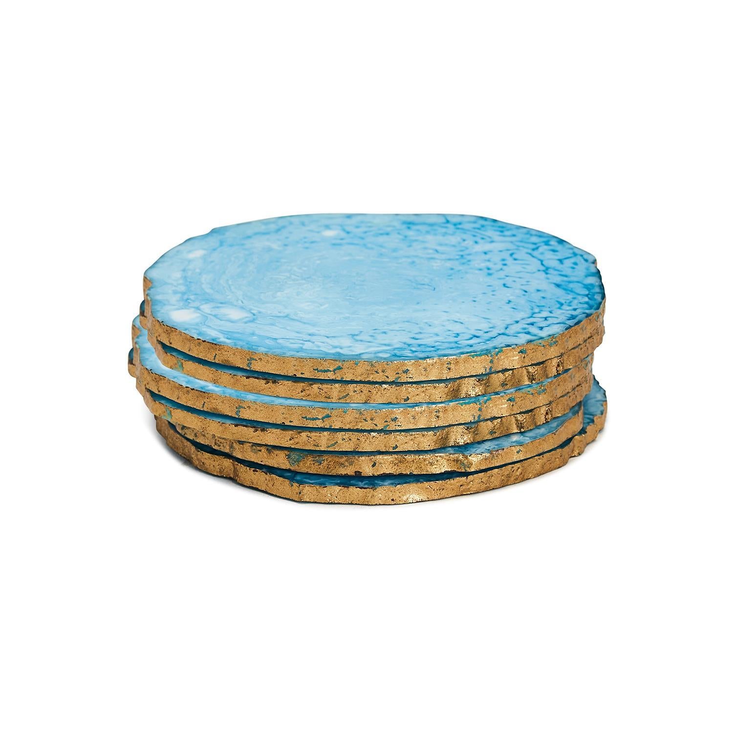 Resin Coasters with Gold Painted Edges