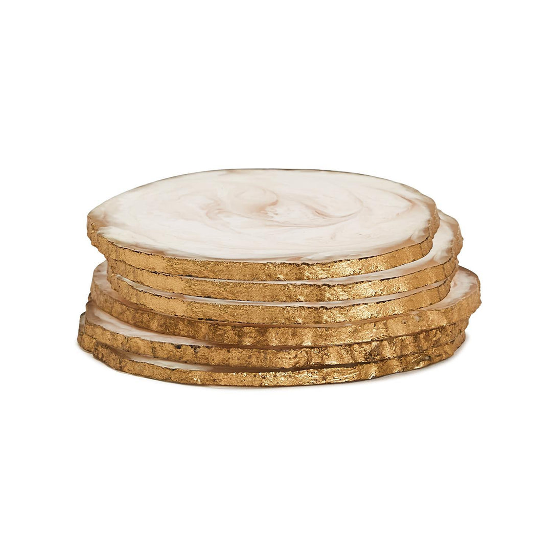 Resin Coasters with Gold Painted Edges