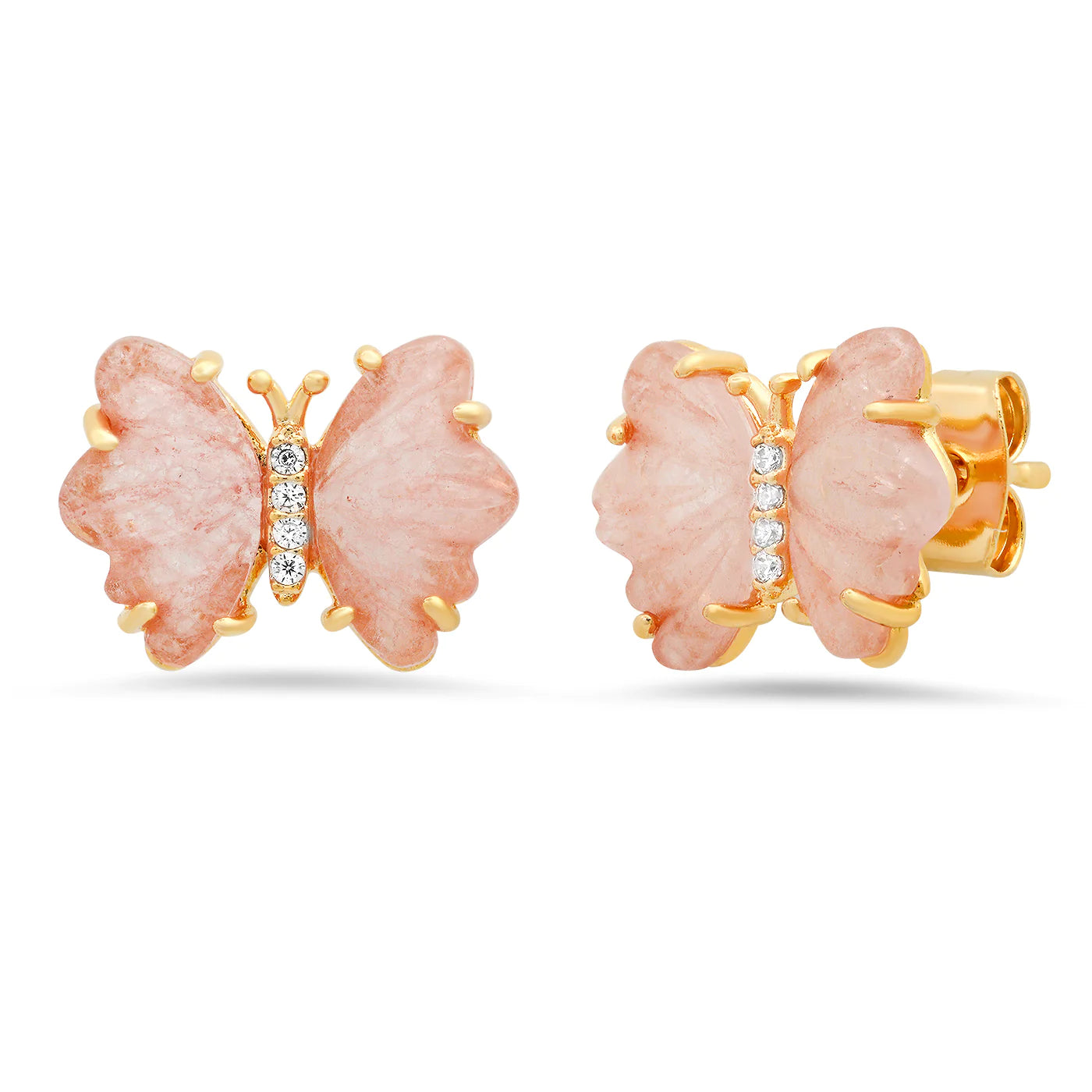 Frosted Glass Butterfly Earrings