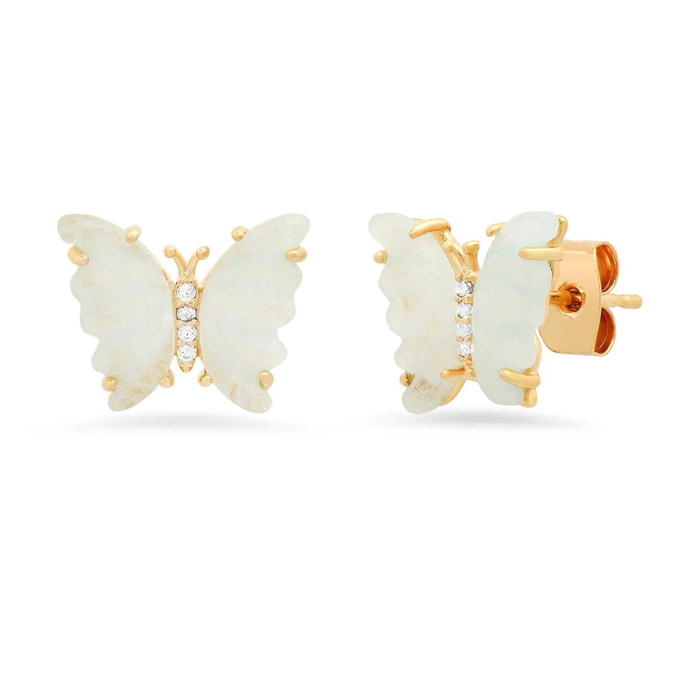 Frosted Glass Butterfly Earrings