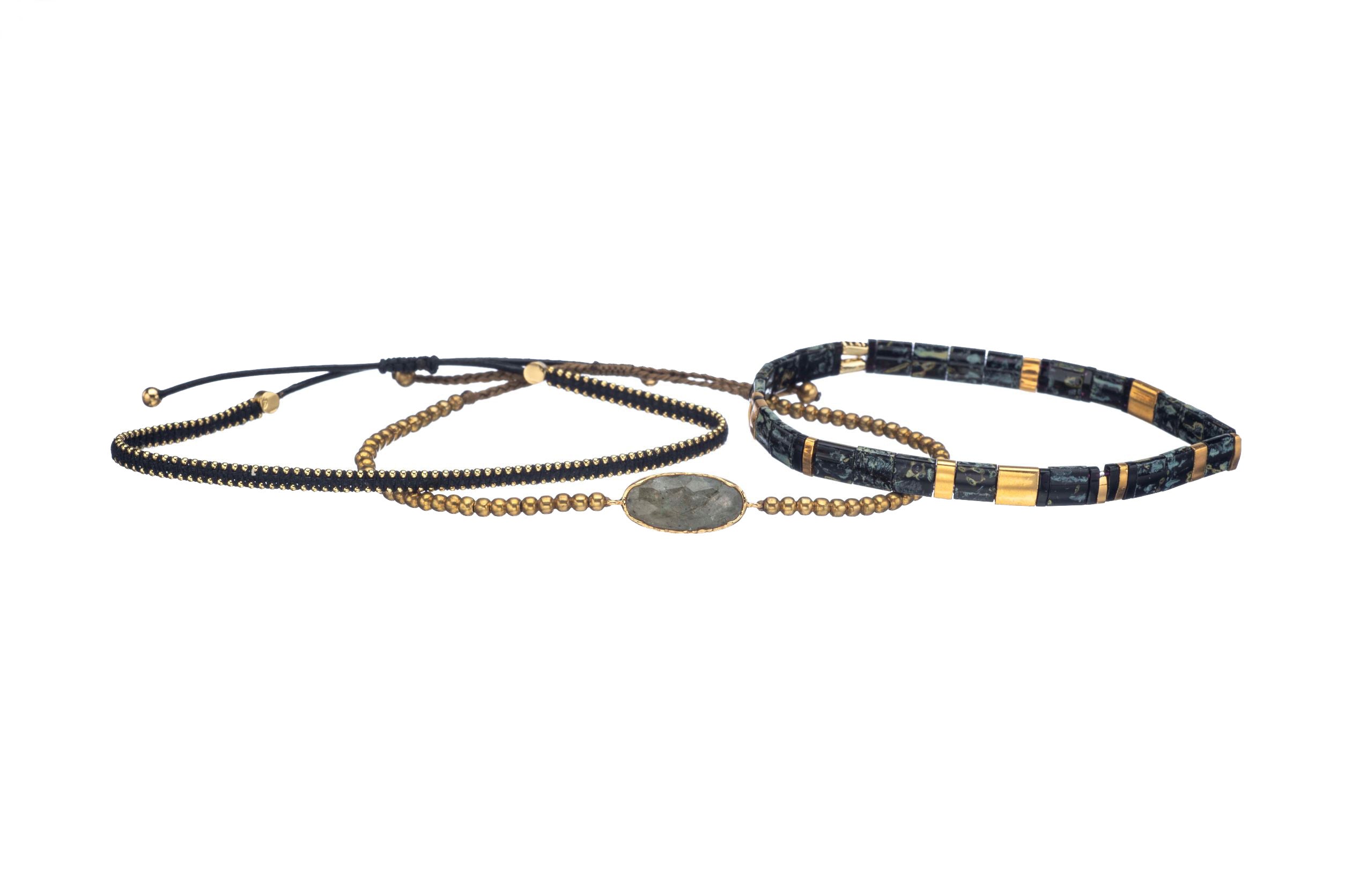 Black Handmade Set of 3 Bracelets