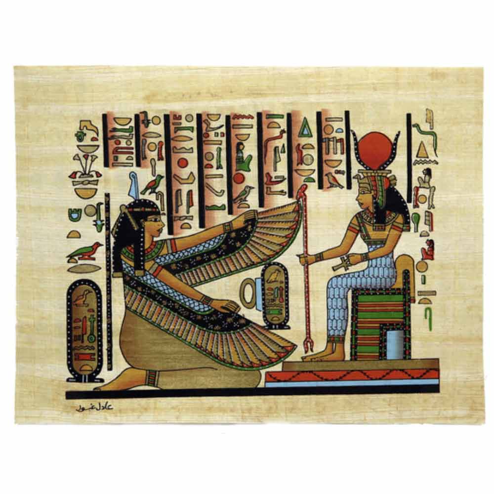 Hand-Painted Papyrus- Maat & Isis – Houston Museum of Natural Science