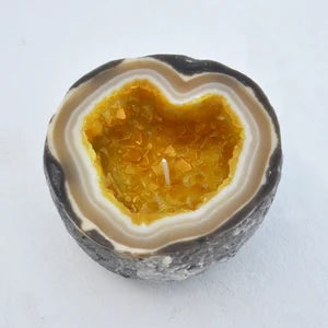 Heart of Gold Geode Candle