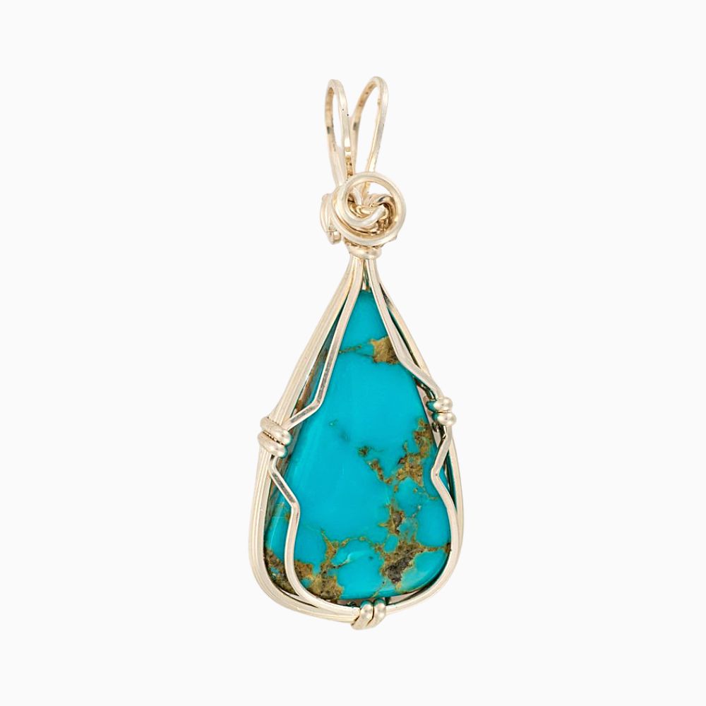 Kingman Turquoise Triangular Pendant