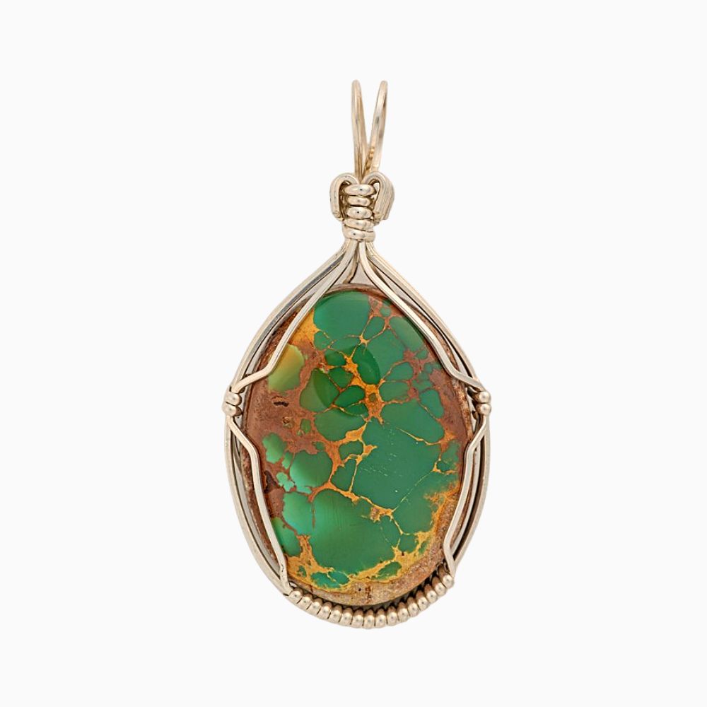 Natural Royston Turquoise Oval Pendant