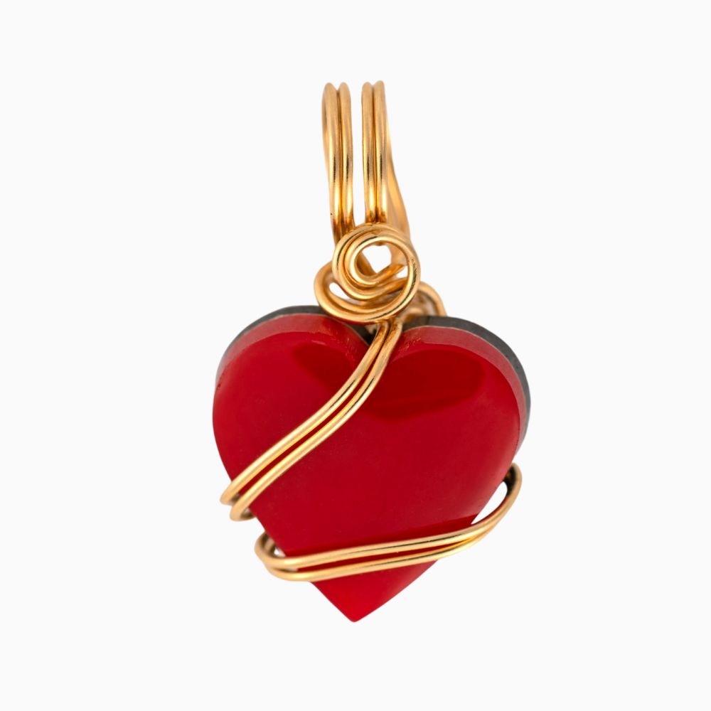 Rosarita Heart Gold Slag Pendant