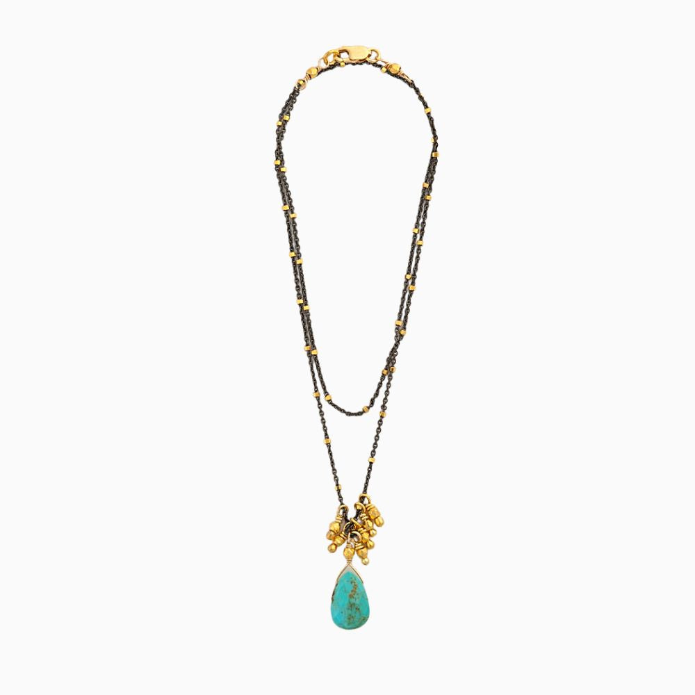 Turquoise Single Teardrop Necklace