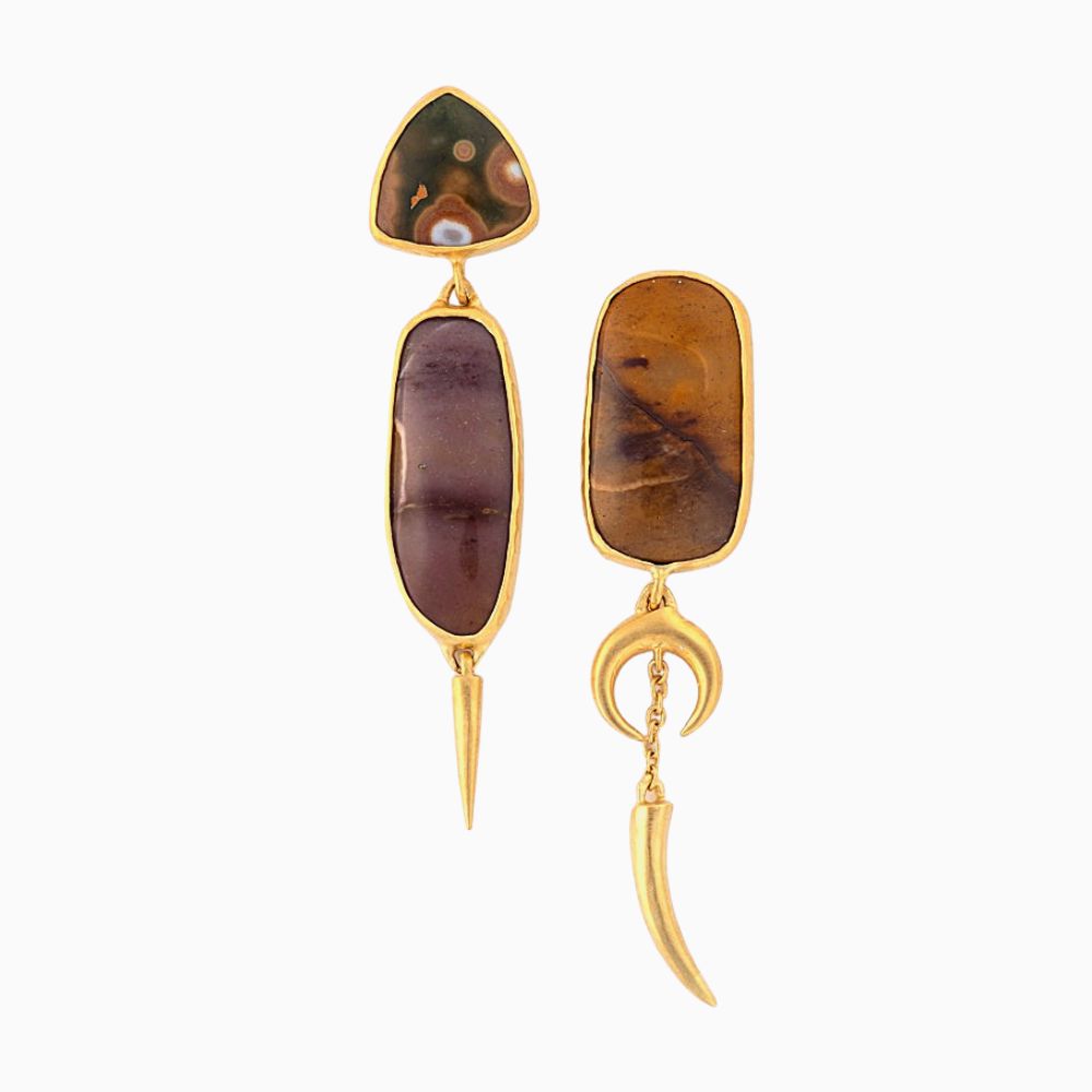 Wabi-Sabi Jasper & Mookite Earrings